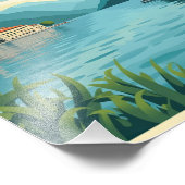 A Nostalgic Classic Travel Poster – Italy Lake Com フォトプリント (角)