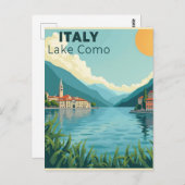 A Nostalgic Classic Travel Poster – Italy Lake Com ポストカード (正面/裏面)
