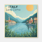 A Nostalgic Classic Travel Poster – Italy Lake Com マグネット (正面)