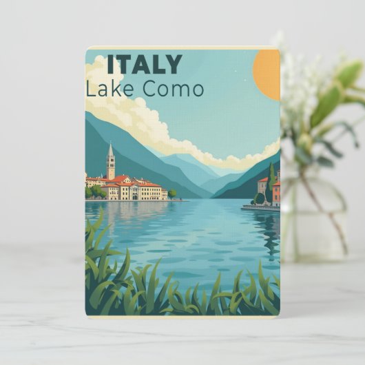 A Nostalgic Classic Travel Poster – Italy Lake Com 招待状 (スタンド正面)