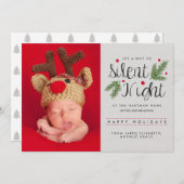 A Not So 静か Night新生児素朴写真 シーズンカード (正面/裏面)