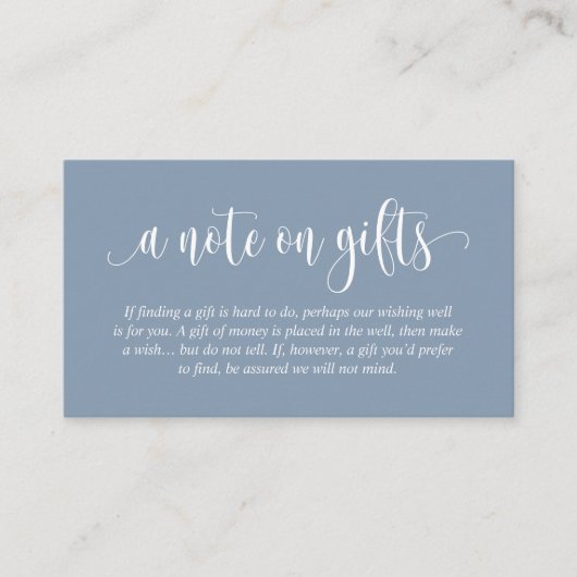A Note Concerning Wedding Gifts, Modern Elegant Sc エンクロージャーカード (正面)