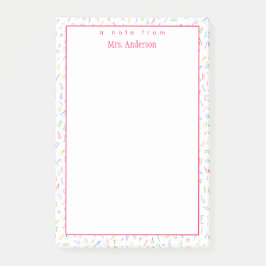 A Note from -カスタム先生名 – かわいいアルファベット ポストイット