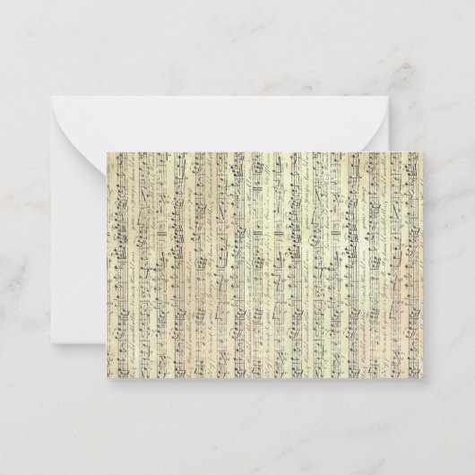 A Note from Data Sheet Music Noteミュージシャン ノートカード (裏面)