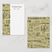 A Note from Data Sheet Music Noteミュージシャン ノートカード (正面/裏面)