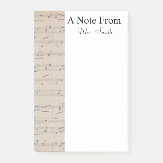 A Note from Data Sheet Music Noteミュージシャン ポストイット (正面)