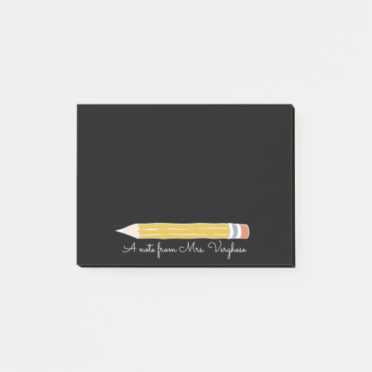 A Note From Teacher Pencil  Cute Classroom Reminde ポストイット (正面)