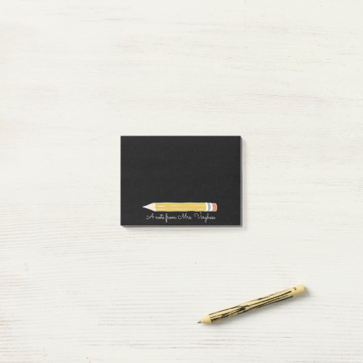 A Note From Teacher Pencil Cute Classroom Reminde ポストイット (デスク上)