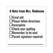 A Note from Teacher's Name Checkboxes & Messages セルフインキングスタンプ (デザイン)