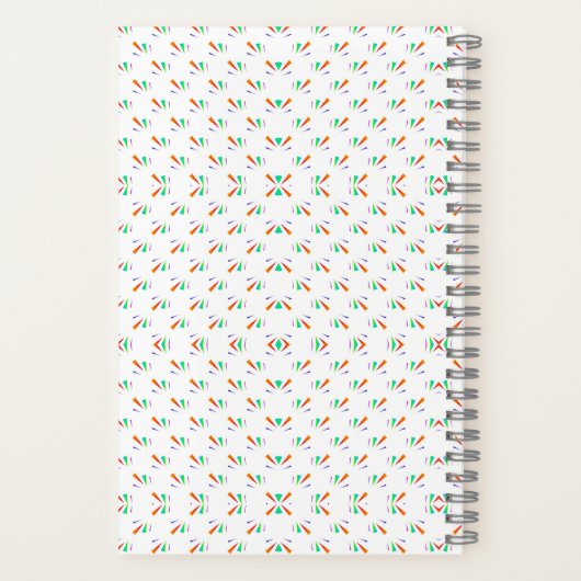 A notebook with a spiral binding features a white  ノートブック (裏面)