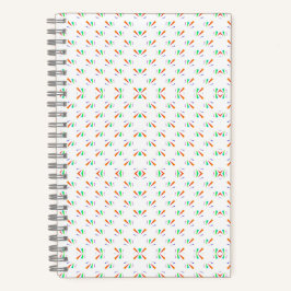 A notebook with a spiral binding features a white  ノートブック