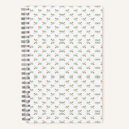 A notebook with a spiral binding features a white  ノートブック (正面)
