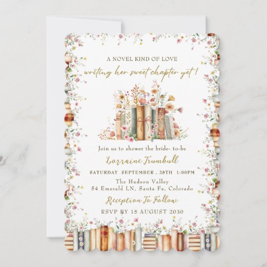 A Novel Kind of Love - Book Story Bridal Shower 招待状 (正面)