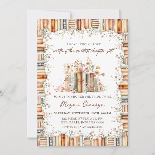 A Novel Kind of Love Book Theme Bridal Shower   招待状 (正面)