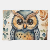 A owl that has a primitive touch Kitchen Towels キッチンタオル (横)
