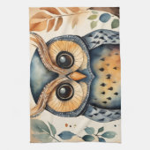A owl that has a primitive touch Kitchen Towels キッチンタオル (縦)