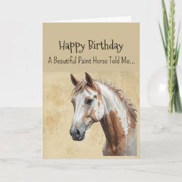 A Paint Horse Personality Birthday  カード