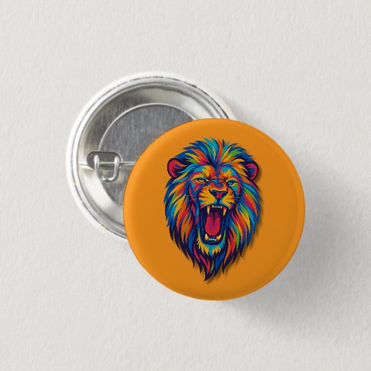 A PAINTED LION button 缶バッジ (正面&裏面)