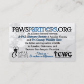 A-PALのロゴおよびPawsPartners |のカスタムな名刺 名刺 (裏面)