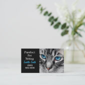 A-PAL -青い目を持つ銀製の虎猫猫は閉まります 名刺 (スタンド正面)