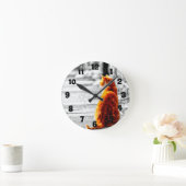 A-PAL Tinted Orange Tabby Cat Painting Custom ラウンド壁時計 (ホーム)