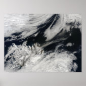 A pale gray ash plume blows from the summit ポスター (正面)