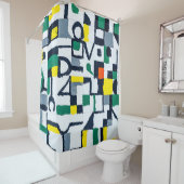 A Palette Knife Painting; Abstract Grid Painting;  シャワーカーテン (インサイチュ)