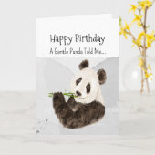 A Panda Bear Personality Birthday Fun Animal カード (黄色い花)