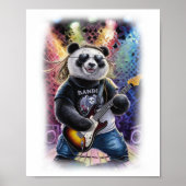 A Panda Guitarist having Fun on a White ポスター (正面)