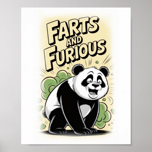 A Panda makes a Fart on a White ポスター (正面)