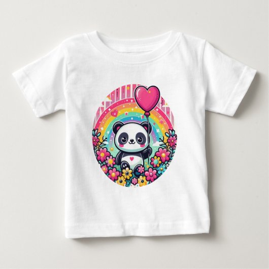 A panda with a heart ベビーTシャツ (正面)