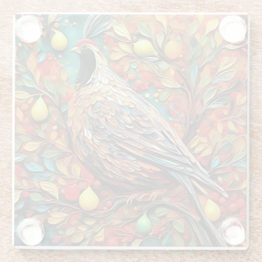 A Partridge In A Pear Tree ガラスコースター (裏面)
