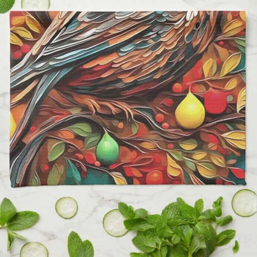A Partridge In A Pear Tree キッチンタオル (折り畳み)