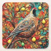 A Partridge In A Pear Tree スクエアペーパーコースター (正面)
