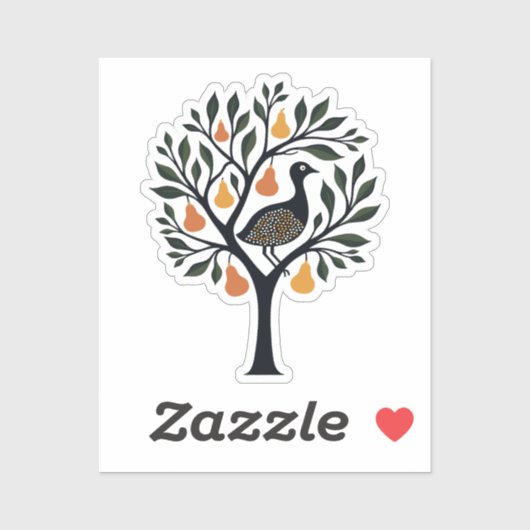 A Partridge In A Pear Tree Cut-Out Stencil Retro 5 シール (シート)