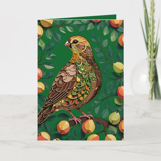 A Partridge In A Pear Tree Cut-Out Stencil-Style カード (正面)