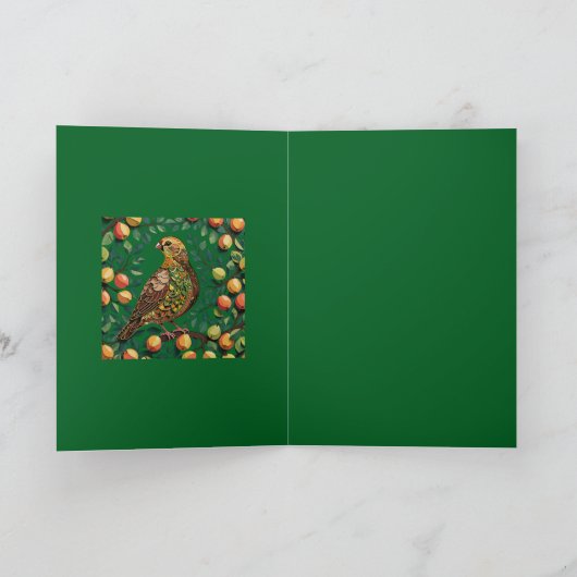A Partridge In A Pear Tree Cut-Out Stencil-Style カード (内部)