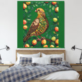 A Partridge In A Pear Tree Cut-Out Stencil-Style キャンバスプリント (インサイチュ (寝室))