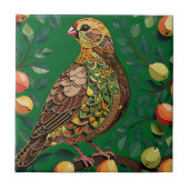 A Partridge In A Pear Tree Cut-Out Stencil-Style タイル (正面)