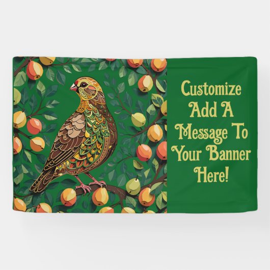 A Partridge In A Pear Tree Cut-Out Stencil-Style 横断幕 (横)