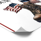 A Patriots Day Please Remove Shoes Sign ポスター (角)