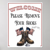 A Patriots Day Please Remove Shoes Sign ポスター (正面)