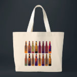 a pattern of bottles (beer) ラージトートバッグ<br><div class="desc">Color beer bottles (a graphic pattern design)</div>