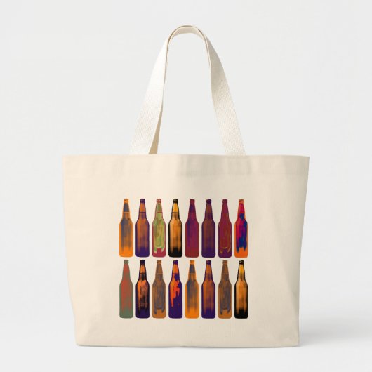 a pattern of bottles (beer) ラージトートバッグ (正面)