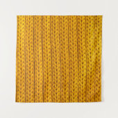 A pattern of yellow knitted fabric of yarn. タペストリー (正面(横))
