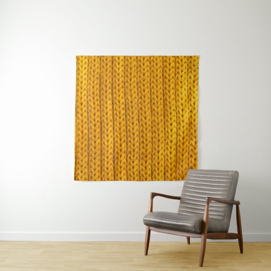 A pattern of yellow knitted fabric of yarn. タペストリー (インサイチュ(横))
