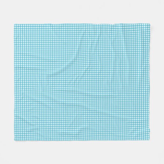A patterned fabric with a blue and white gingham  フリースブランケット (正面(横))