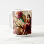A Peaceful Angel Sitting On a Limb on a Beautiful コーヒーマグカップ (正面左)