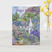 A Peaceful Scottish Village カード (黄色い花)