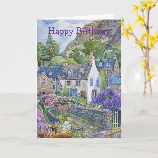 A Peaceful Scottish Village カード (黄色い花)